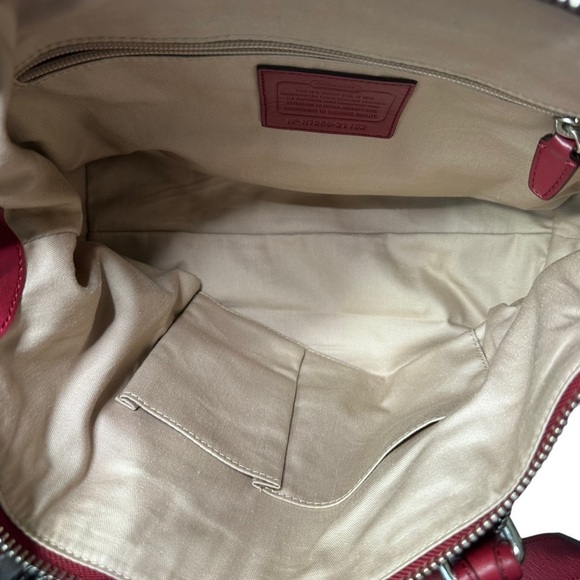 COACH Legacy Molly East/West Red Leather Satchel - Picture 11 of 16